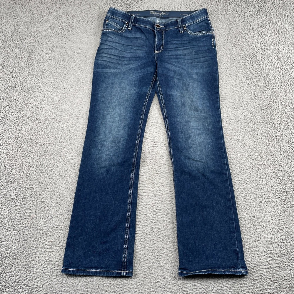 Wrangler Jeans Womens 11x34 Blue Shiloh Ultimate Riding Jean Bootcut Stitch